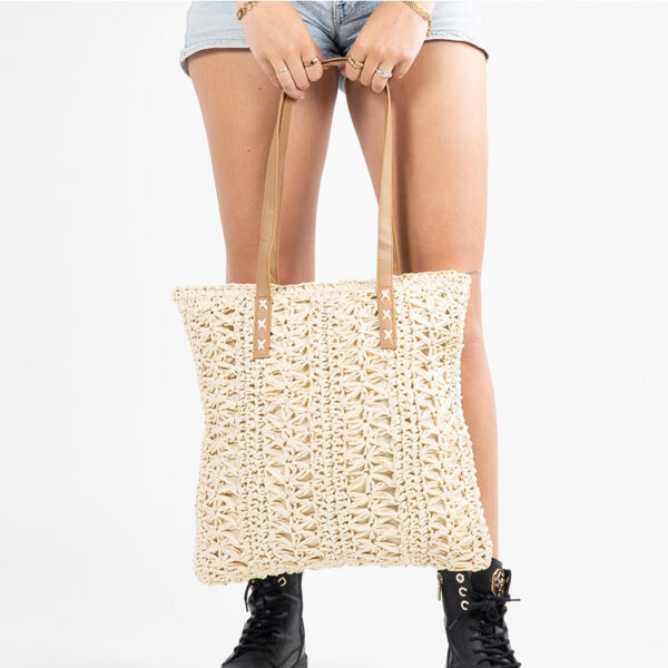 Monnq Straw Bag Nalanda Natural
