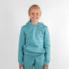 Monnq Kids Hoodie Teal Monstera