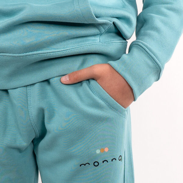 Monnq Kids Sweatpants Teal Monstera
